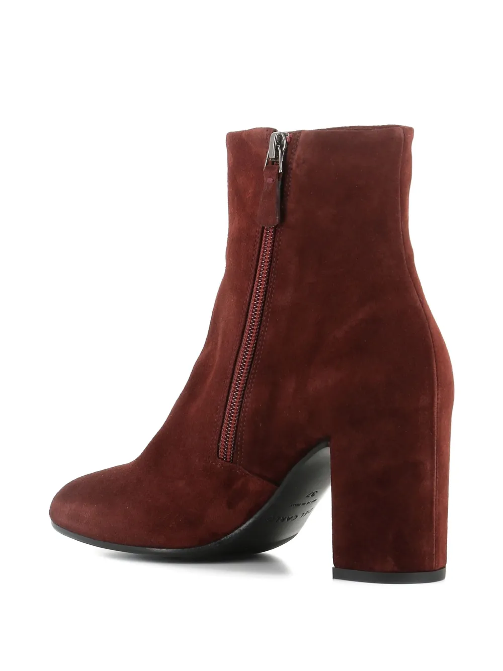 Del Carlo Block-heel Zip Boots In Brown