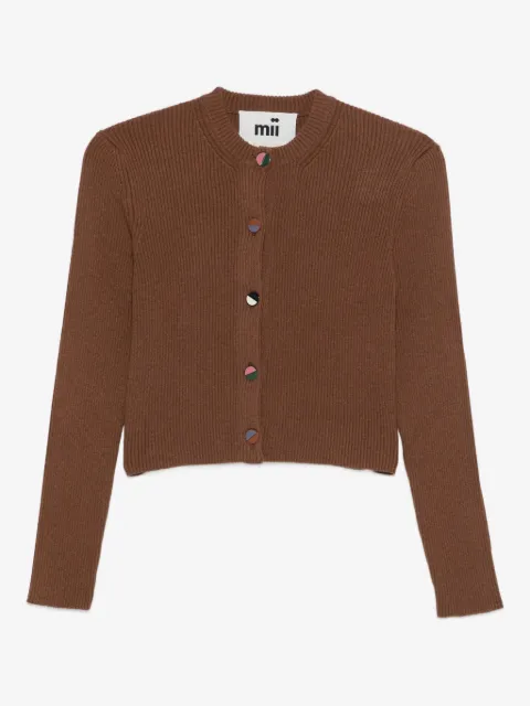 mii ribbed buttoned cardigan