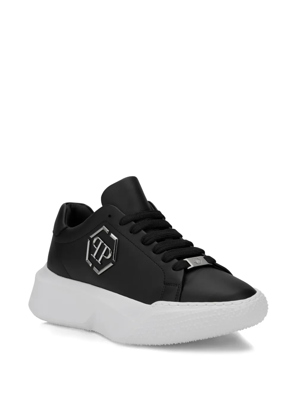 Philipp Plein hexagon calf leather runner trainers | Low-Tops | Image 2