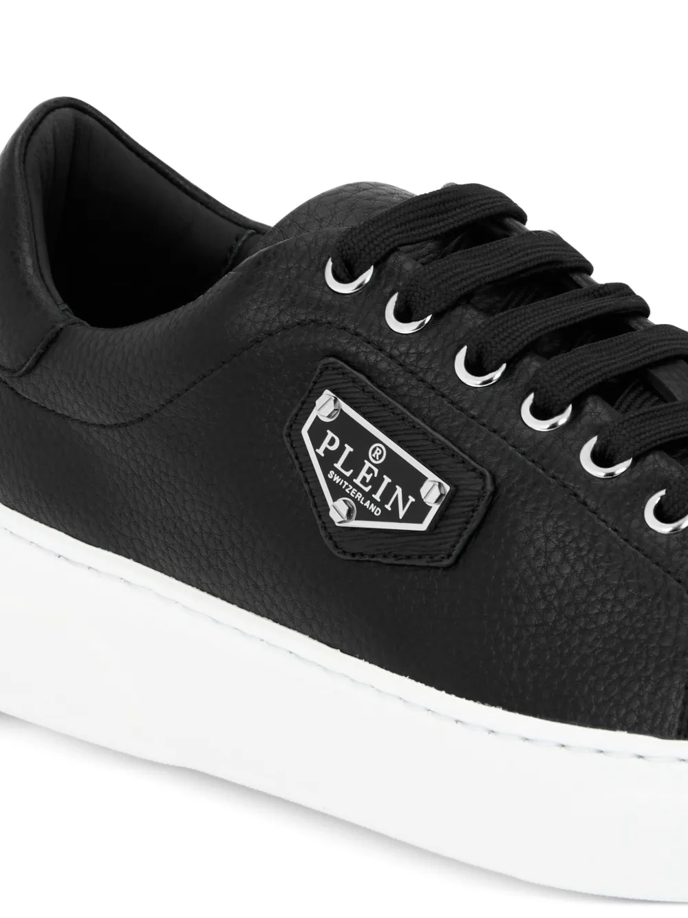 Philipp Plein Iconic Plein leren low-top sneakers Zwart