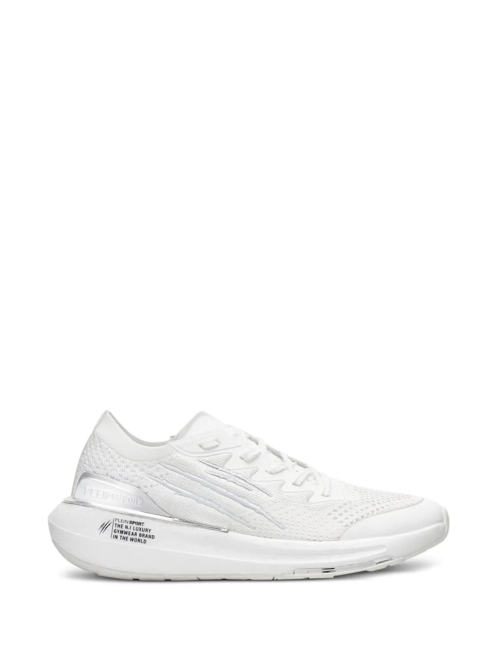 Plein Sport lace-up fastening woven sneakers - Bianco