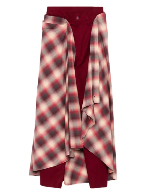 MARBELL plaid layered trousers