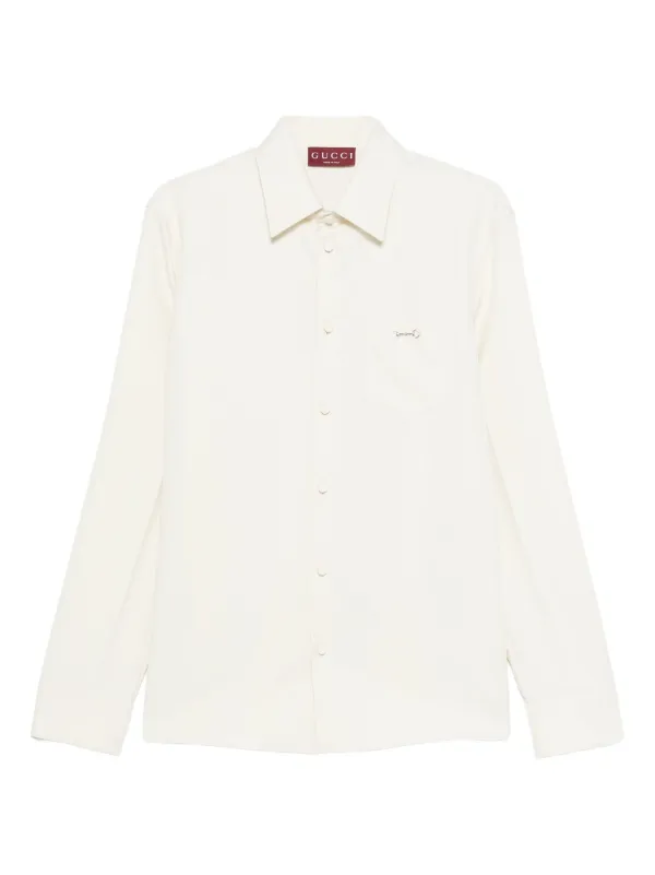 gucci button down dress shirt Gucci Kingsnake Snake Emboidered Button Down Dress Shirt