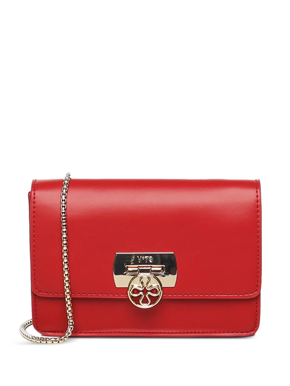 V73 Logo-plaque Flap-top Satchel Bag In Red