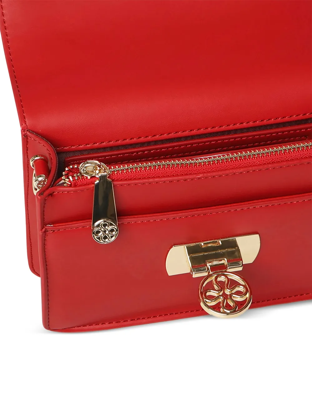 V73 Logo-plaque Flap-top Satchel Bag In Red