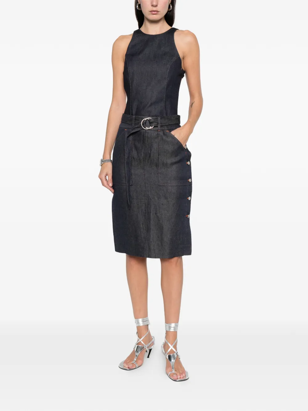Hermès Pre-Owned 2010s belted buttoned skirt | Image 2