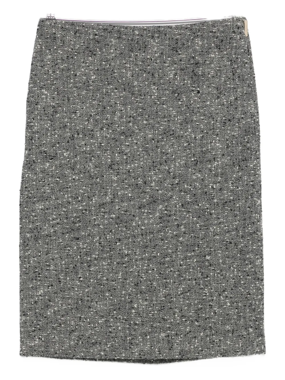 Gucci High-waisted Buttoned Wool Skirt Featuring Slit In Gray