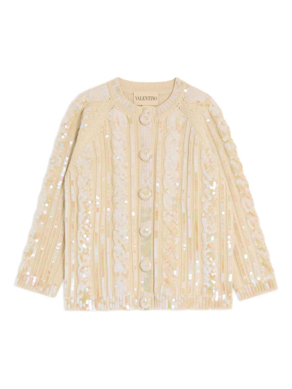 Valentino Garavani Cardigan in lana con paillettes - Toni neutri