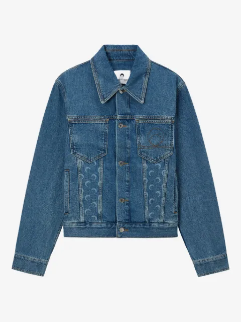 Marine Serre Jeansjacke mit Mond-Print