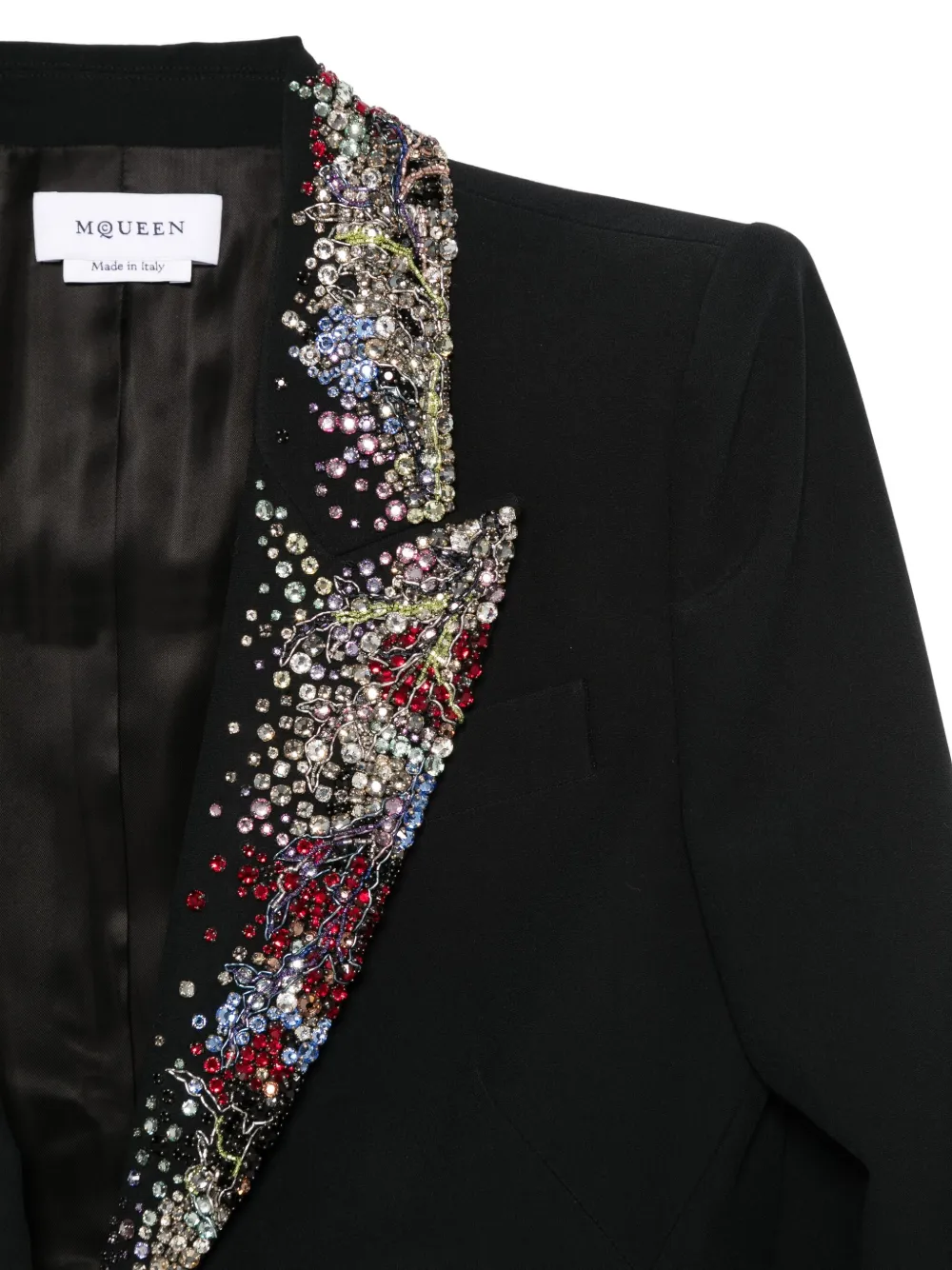 Alexander McQueen Blazer met verfraaide kraag Zwart