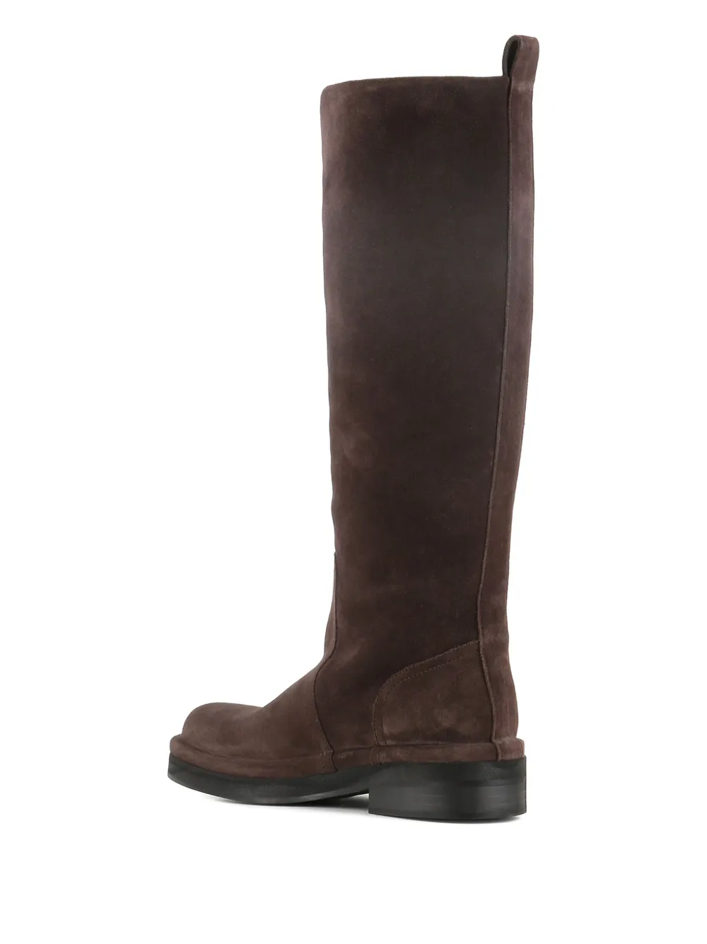 Del Carlo Pull-tab Suede Boots In Brown