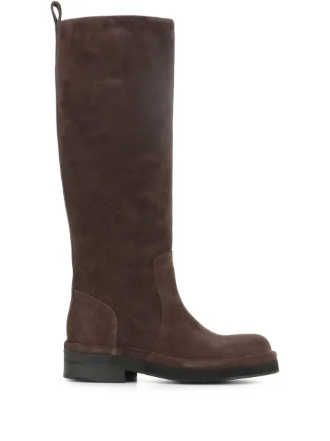 Del Carlo pull-tab suede boots