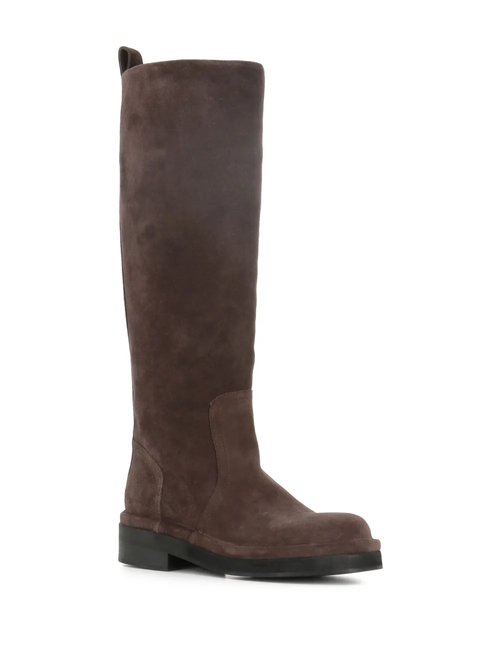 Del Carlo Pull-tab Suede Boots In Brown