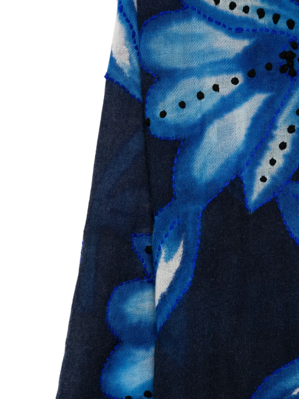 SGOMBERO CANTINE floral-print scarf - Blauw