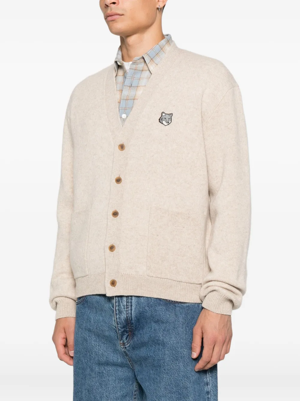 Maison Kitsuné Fox Head vest Beige