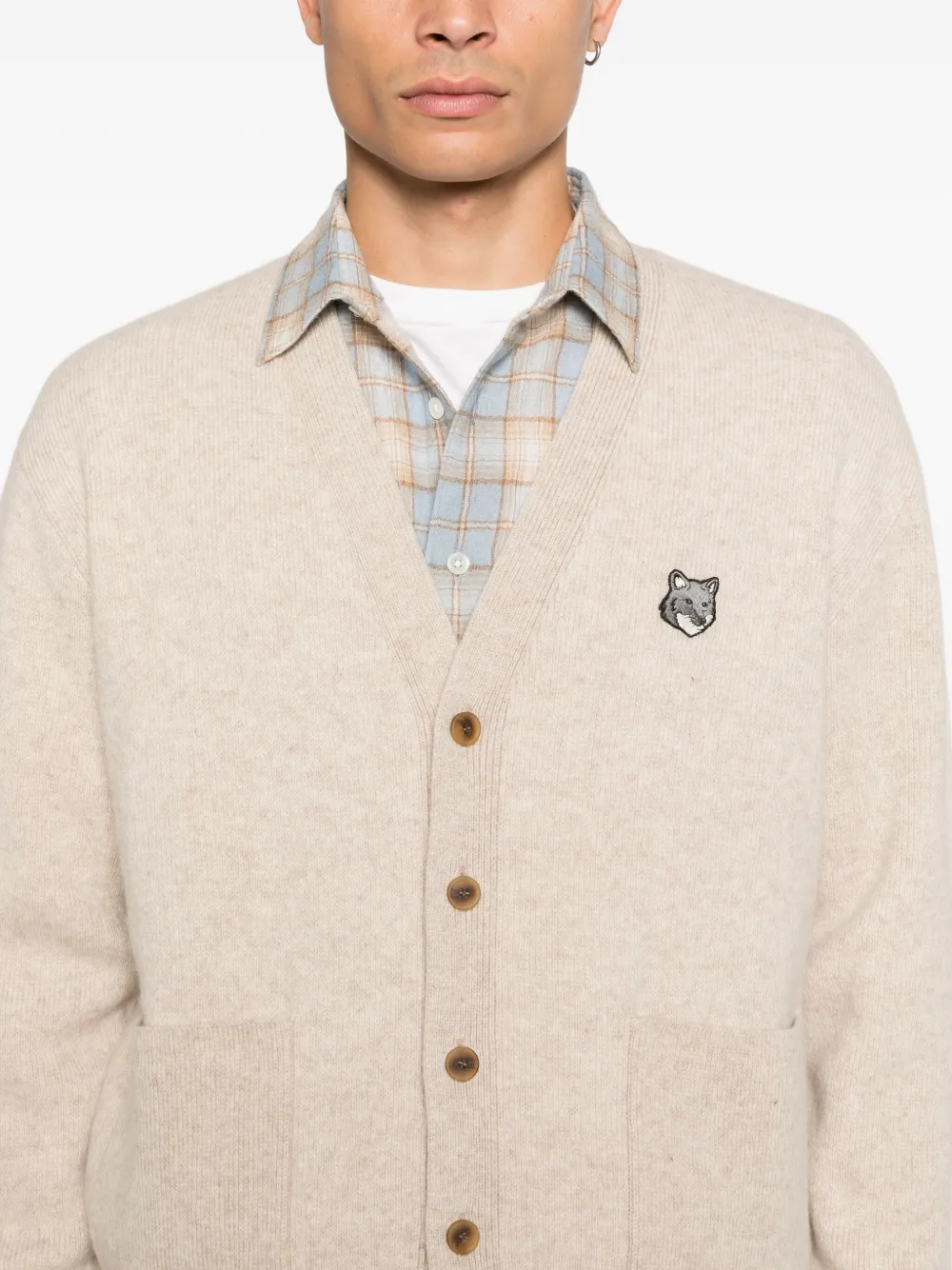 Maison Kitsuné Fox Head vest Beige