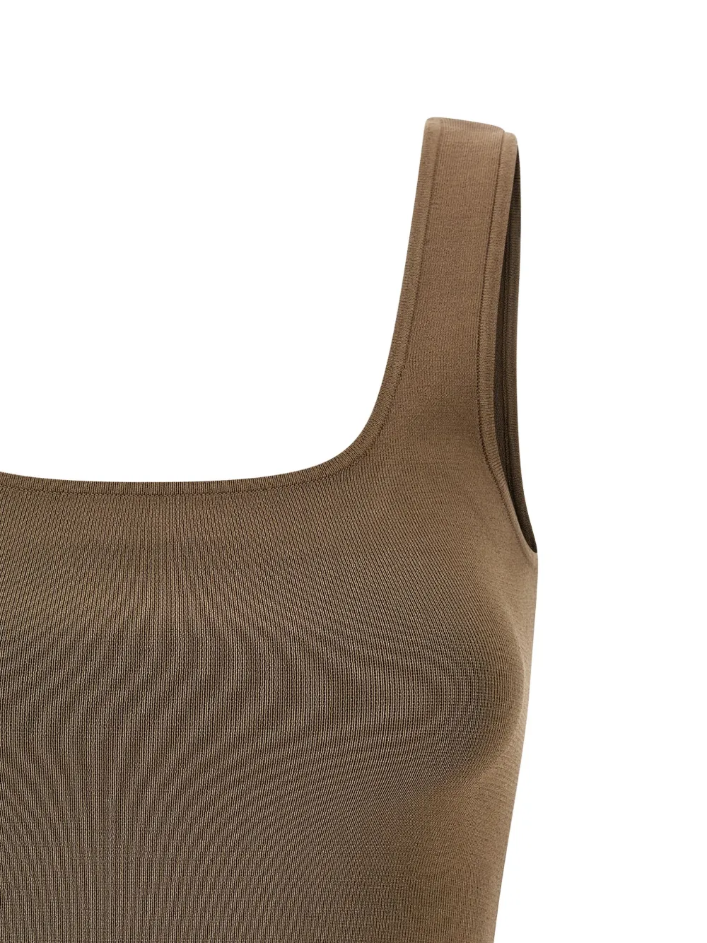 Entire Studios Square-neck Knit Top In Brown