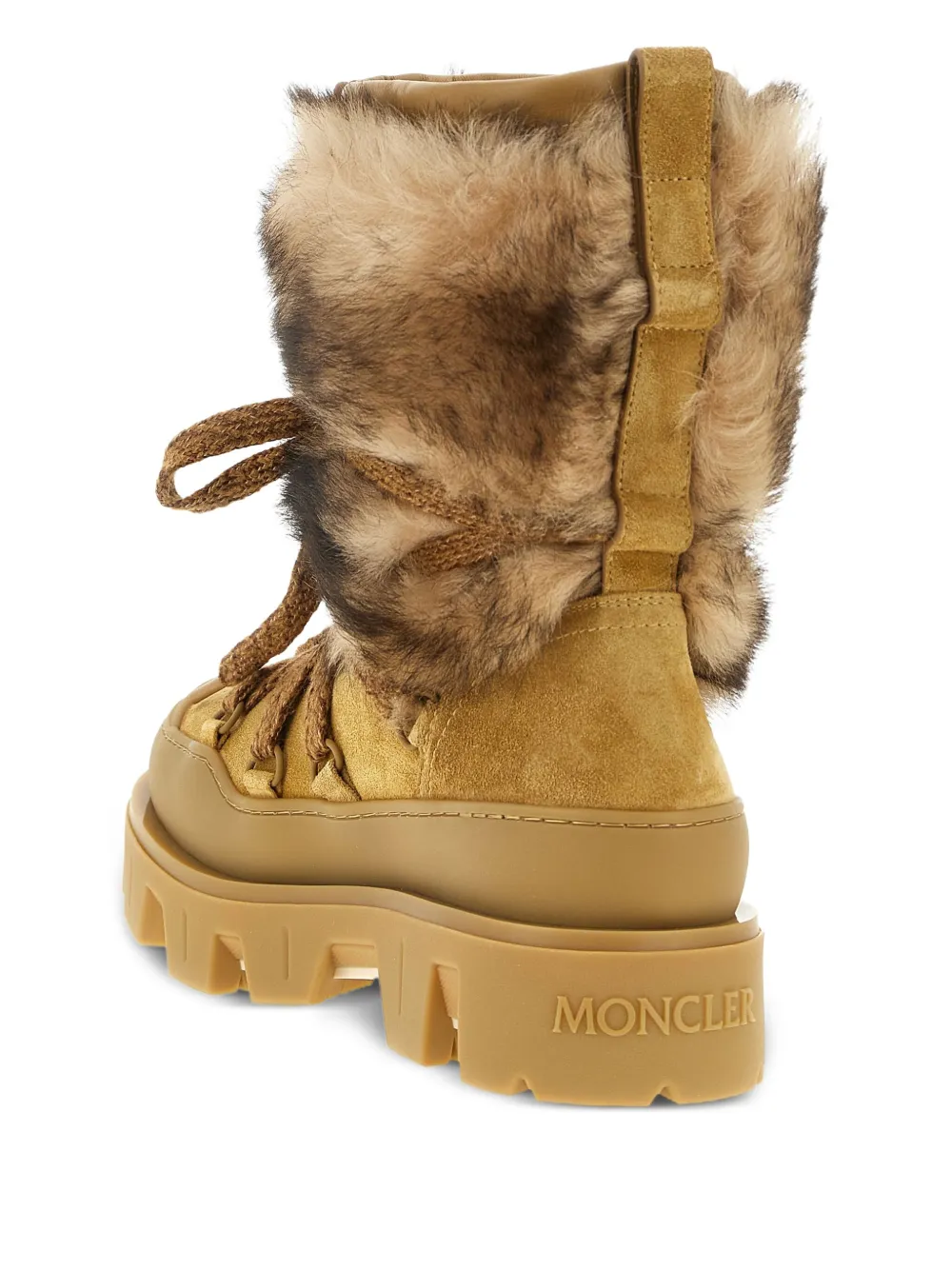 Moncler 45 mm lammy veterlaarzen Beige