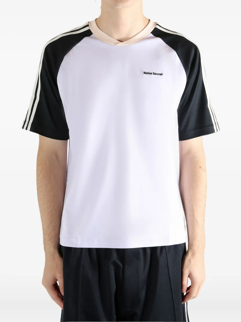 adidas T-shirt met gestreept detail Wit
