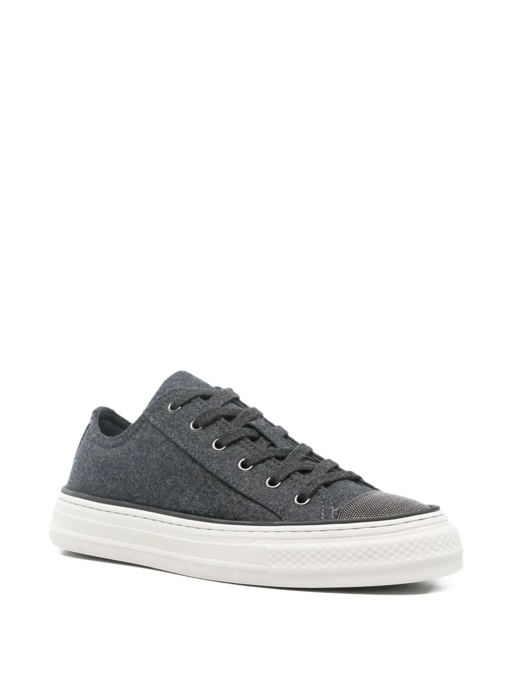 Brunello Cucinelli Wool Sneakers In Gray