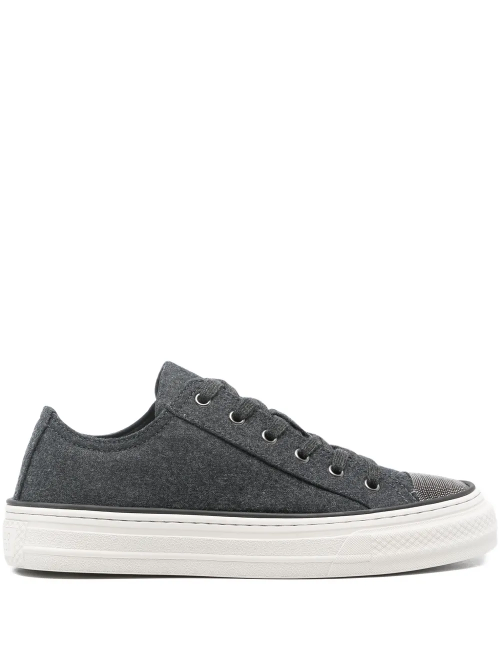 Brunello Cucinelli Wool Sneakers In Gray
