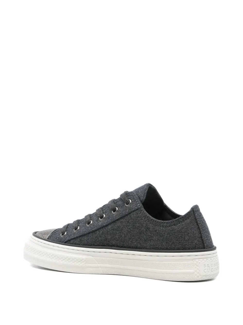 Brunello Cucinelli Wool Sneakers In Gray