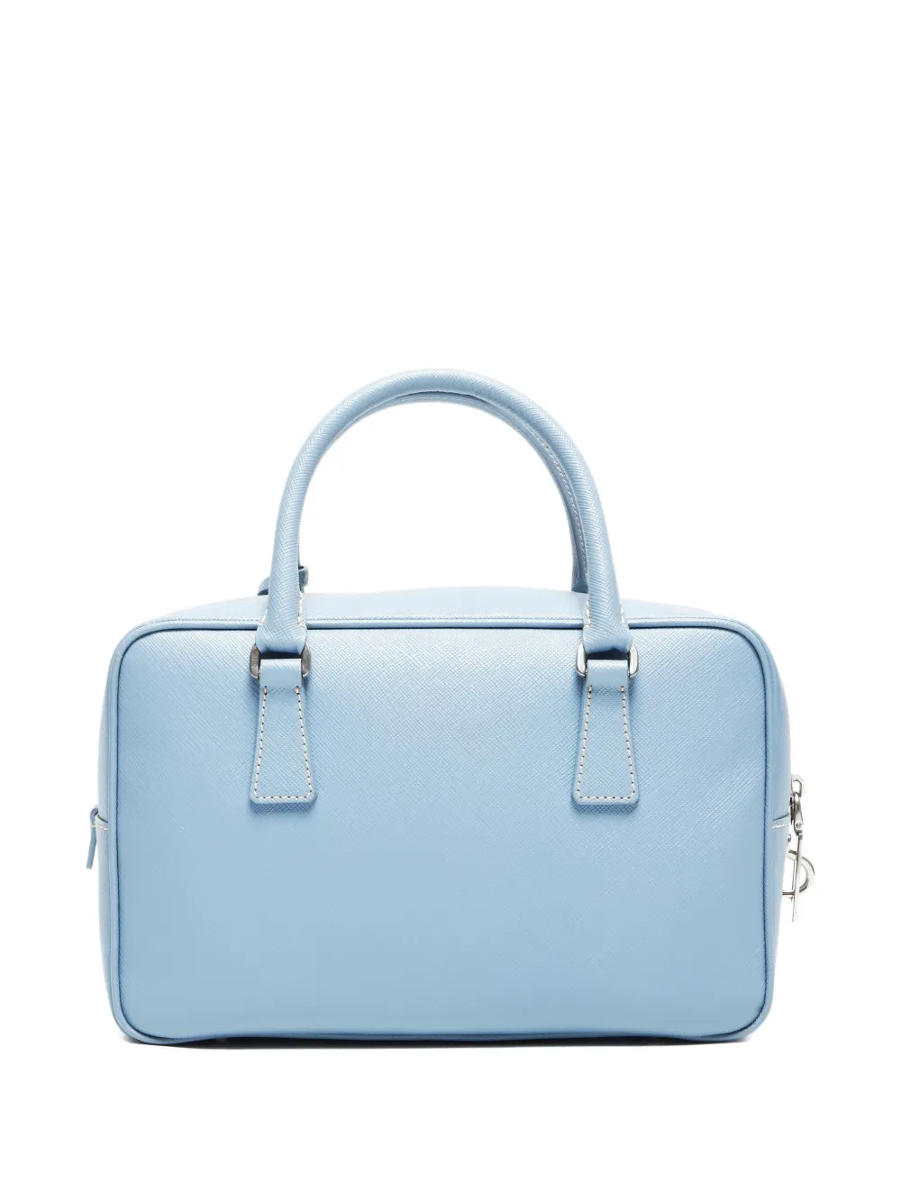 Pre-owned Prada 2000-2017 Logo-plaque Boston Bag In Blue