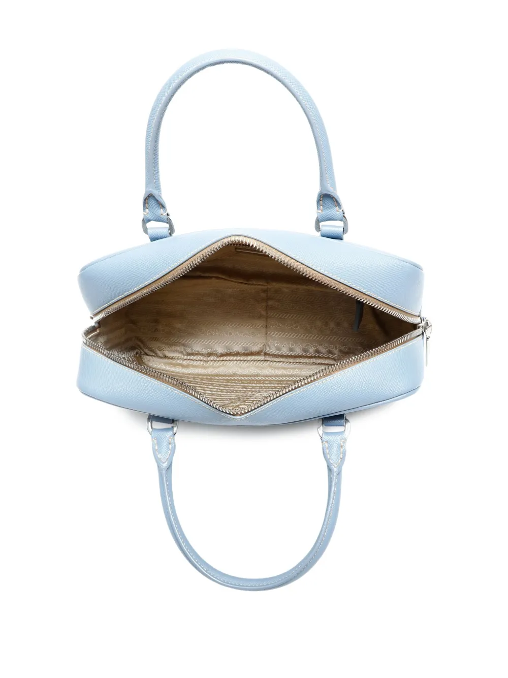 Pre-owned Prada 2000-2017 Logo-plaque Boston Bag In Blue