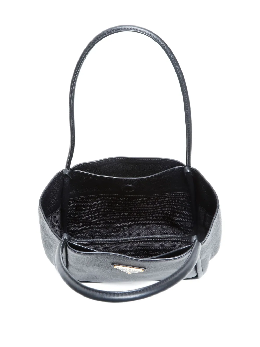Pre-owned Prada 2015-2025 Triangle-logo Tote Bag In Black