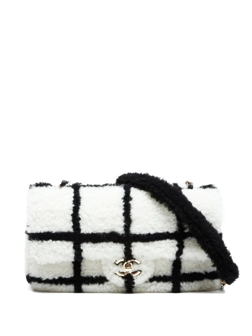 CHANEL Pre-Owned 2022-2025 Fluffy Tartan Flap shoulder bag - Bianco