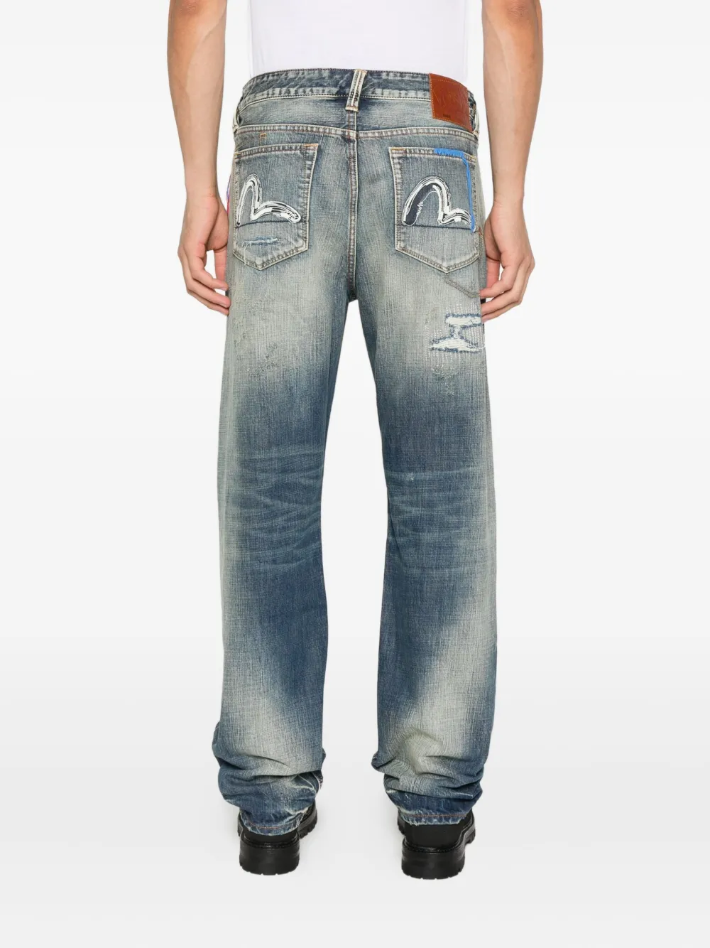 EVISU Gerafelde jeans Blauw