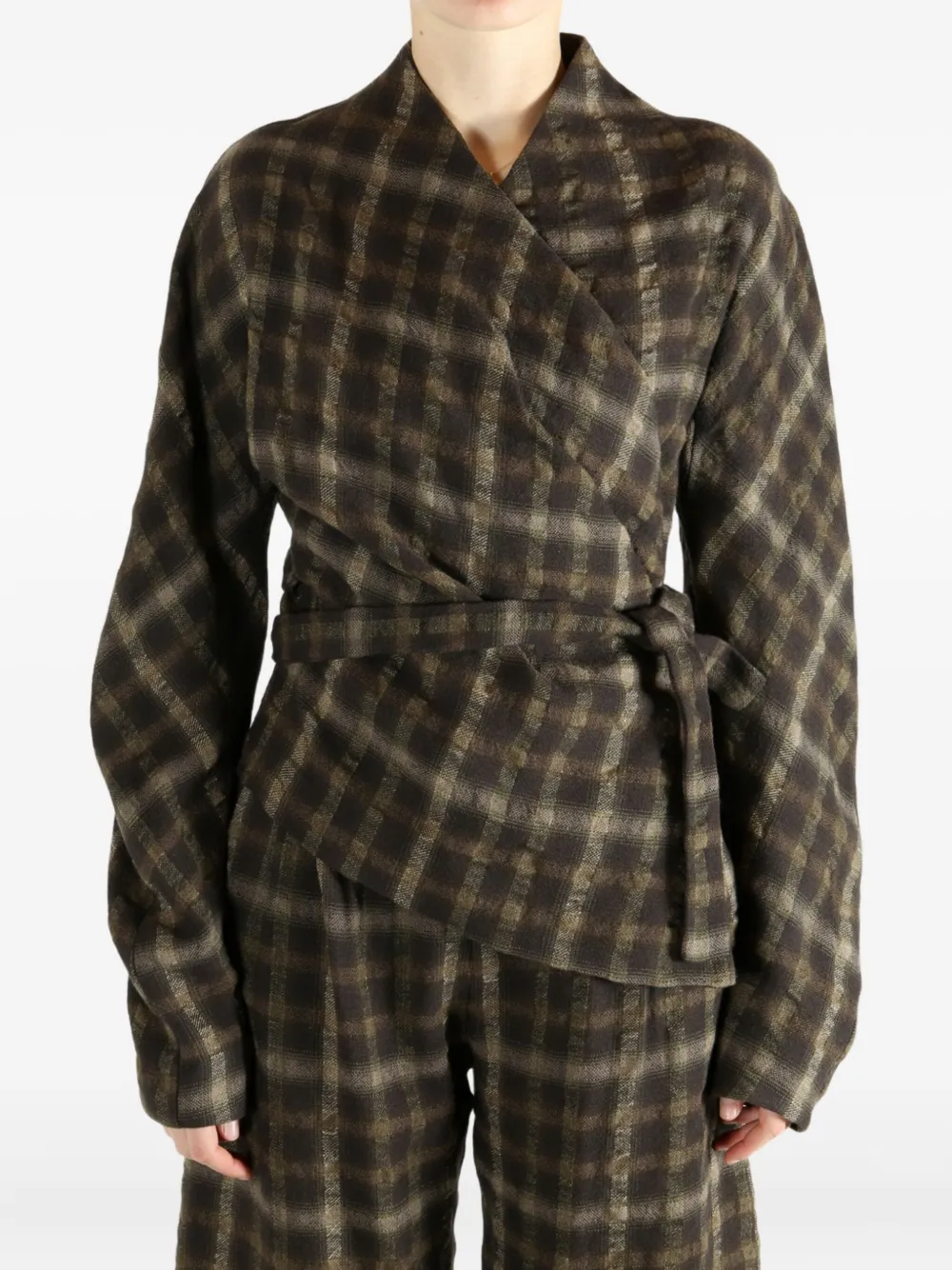 Cortana Checks Tie Jacket In Brown