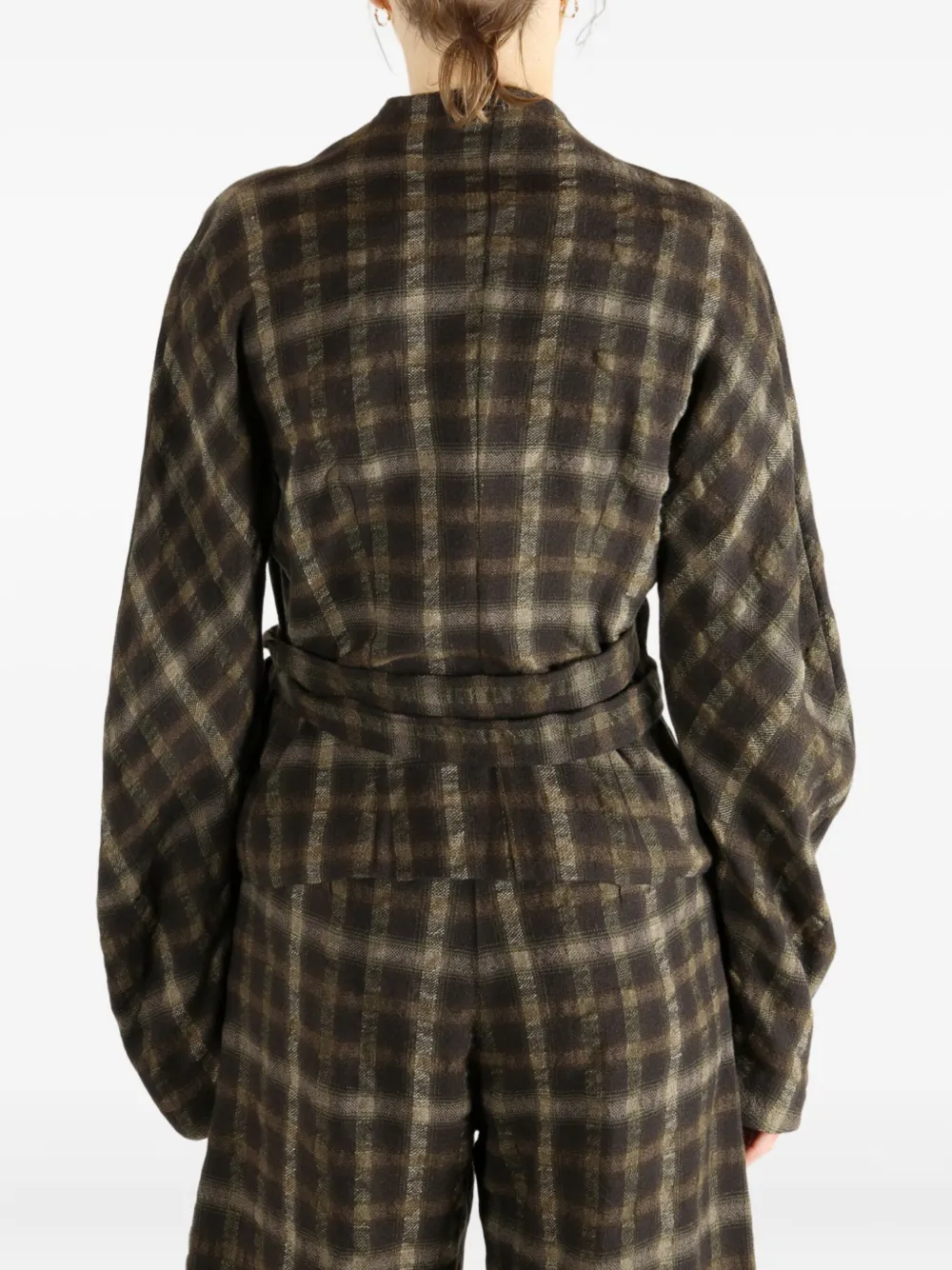 Cortana Checks Tie Jacket In Brown