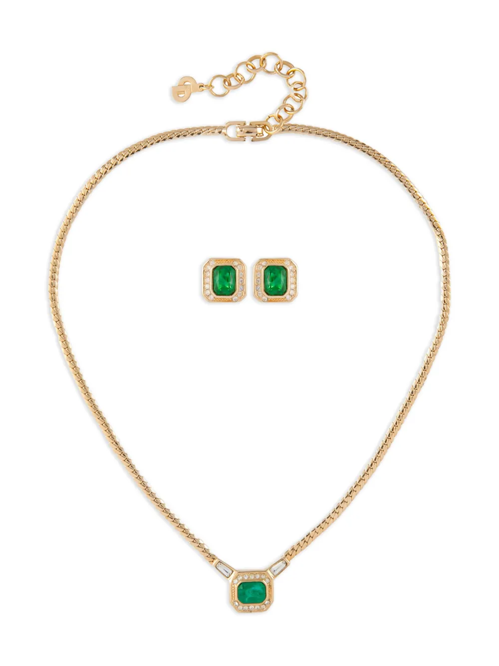 Christian Dior Pre-Owned エメラルド ピアス セット - ゴールドトーン Christian Dior Pre-Owned エメラルド ピアス セット - ゴールドトーン