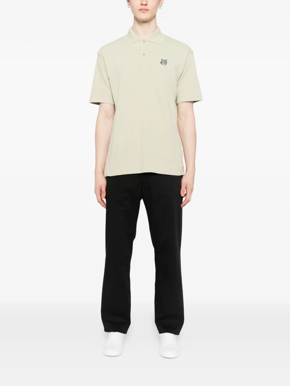 Maison Kitsuné fox head logo polo shirt - Groen
