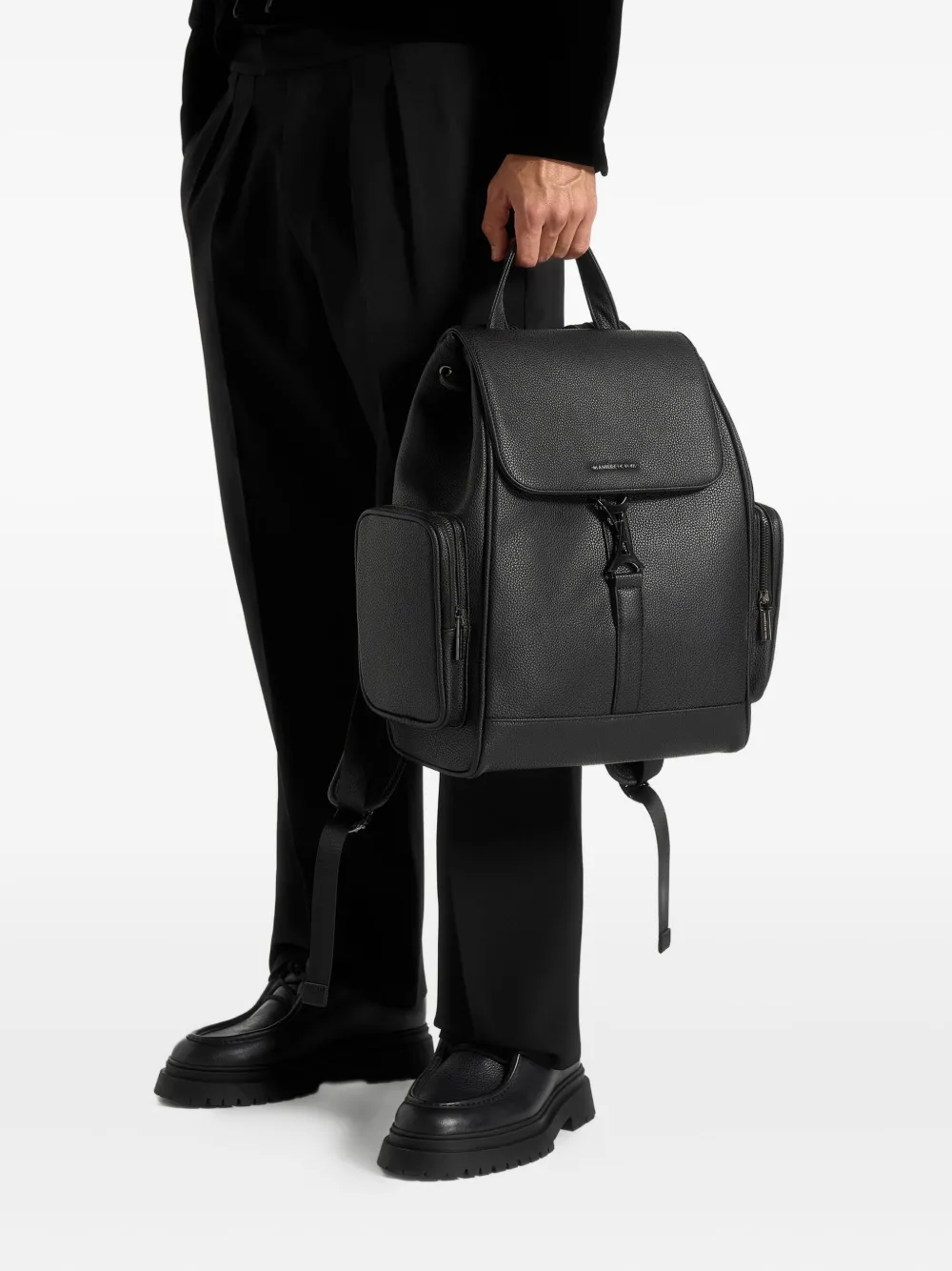 Manière De Voir Taylor pebbled Eiffel-clasp backpack | Image 2
