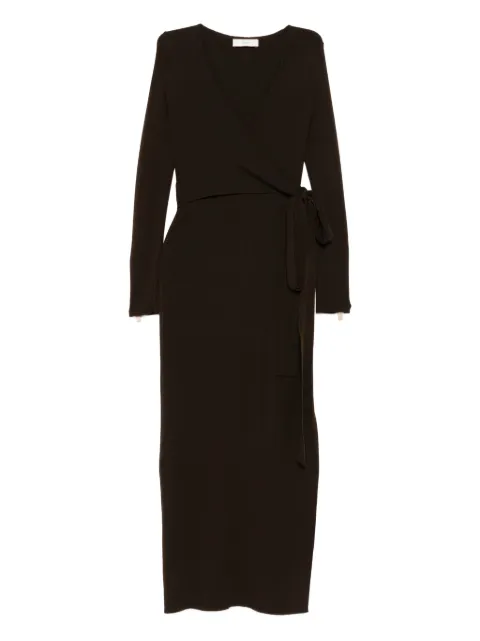 Akep side-slits wrap midi dress