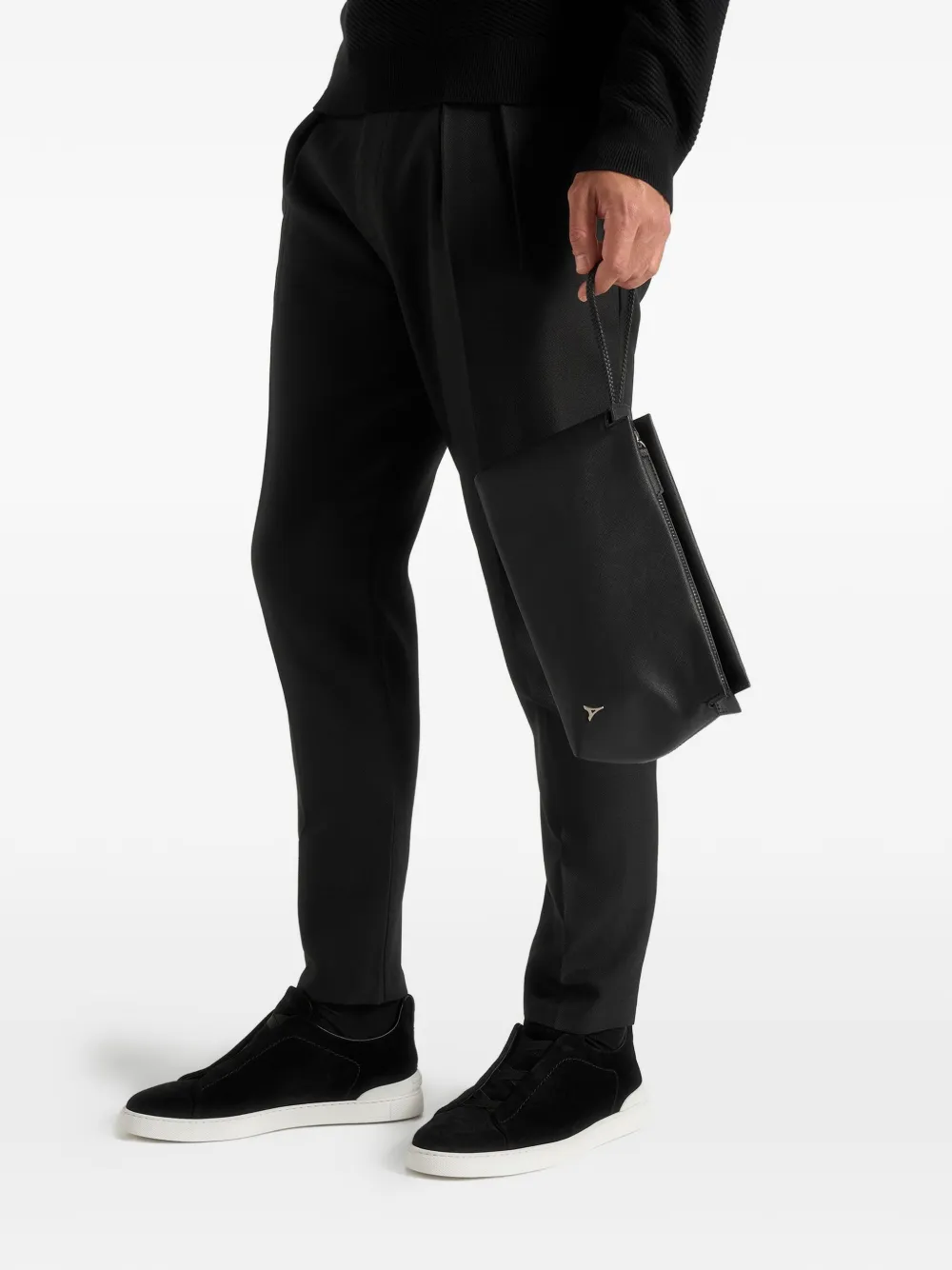 Manière De Voir Jessy braided-handle wash bag - Zwart