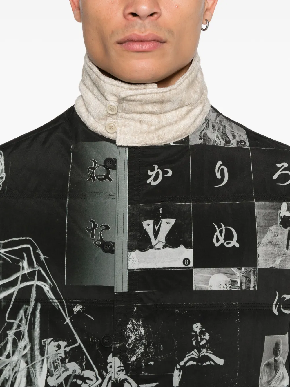 Yohji Yamamoto Jas met print Zwart