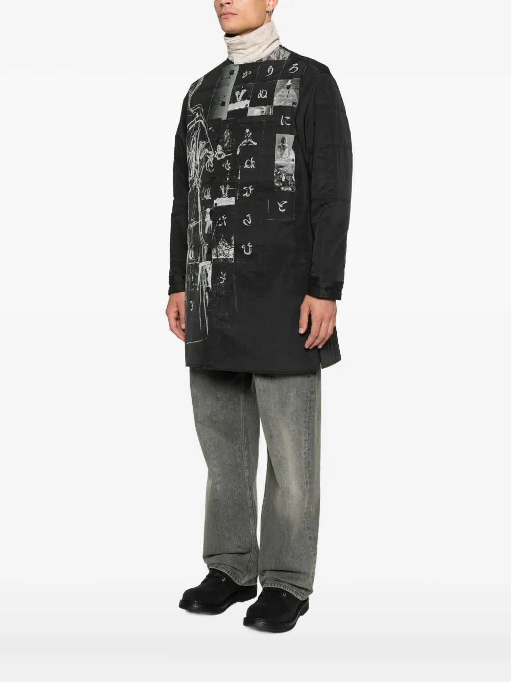 Yohji Yamamoto Jas met print Zwart