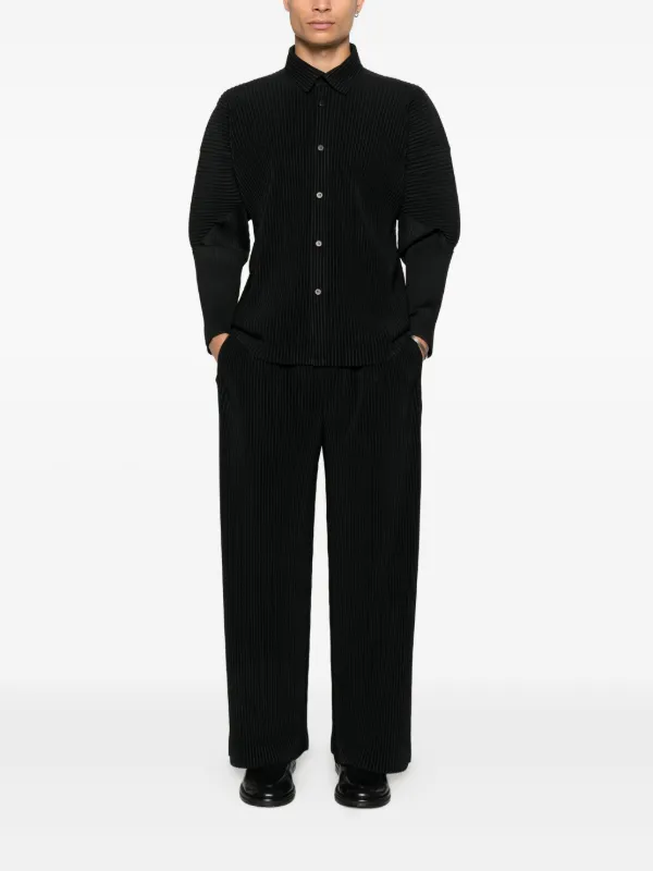 Homme Plissé Issey Miyake プリーツ シャツ | ブラック | FARFETCH JP