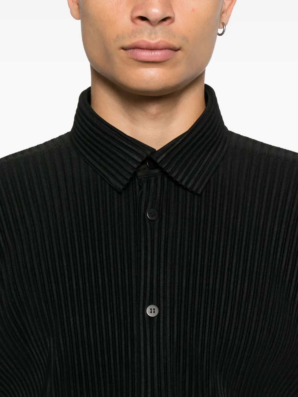 Homme Plissé Issey Miyake プリーツ シャツ | ブラック | FARFETCH JP