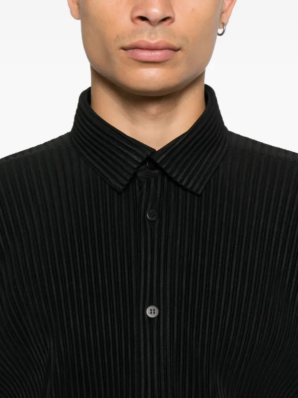 Homme Plissé Issey Miyake プリーツ シャツ | ブラック | FARFETCH JP