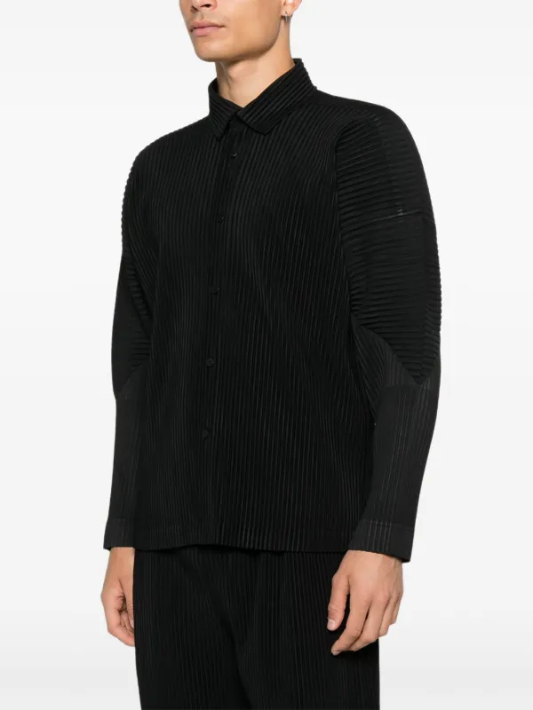 Homme Plissé Issey Miyake プリーツ シャツ | ブラック | FARFETCH JP