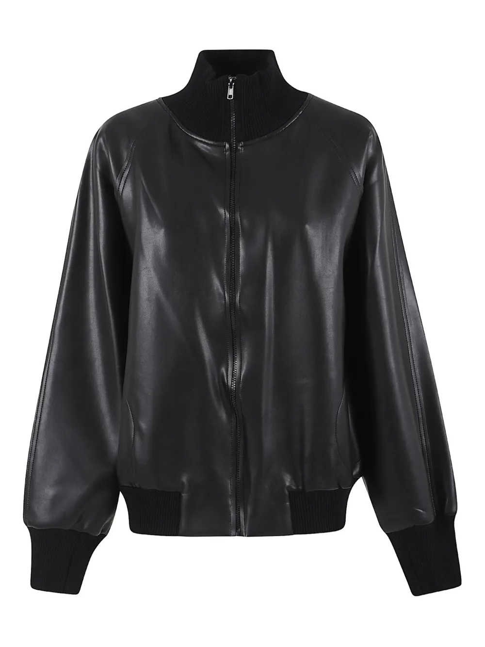 Norma Kamali Faux-leather Bomber Jacket In Black