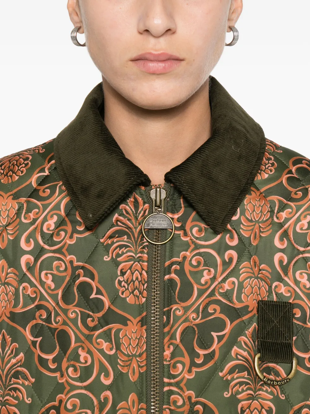 Barbour x Farm Rio Luisa gewatteerd jack Groen