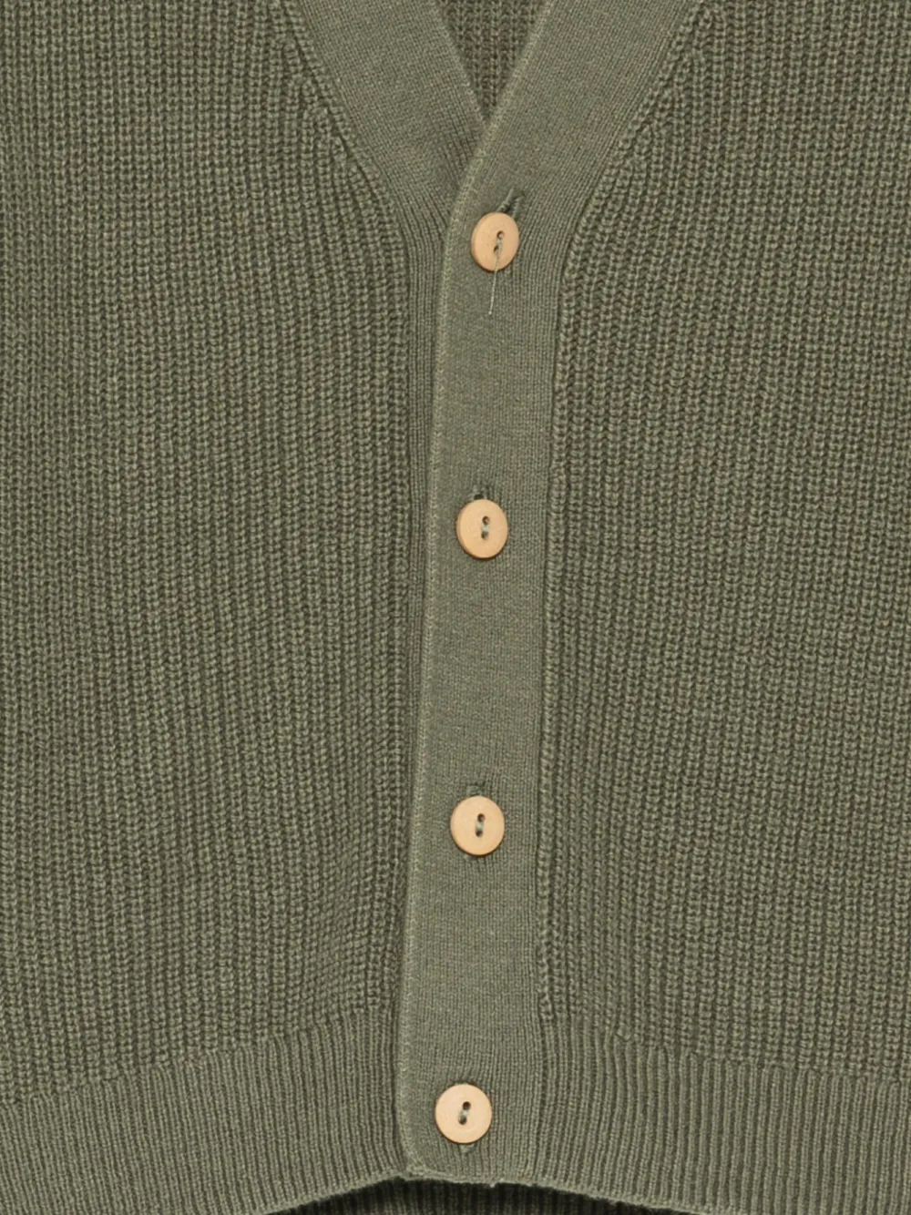 Teddy & Minou Buttoned Ribbed Jacket In Green