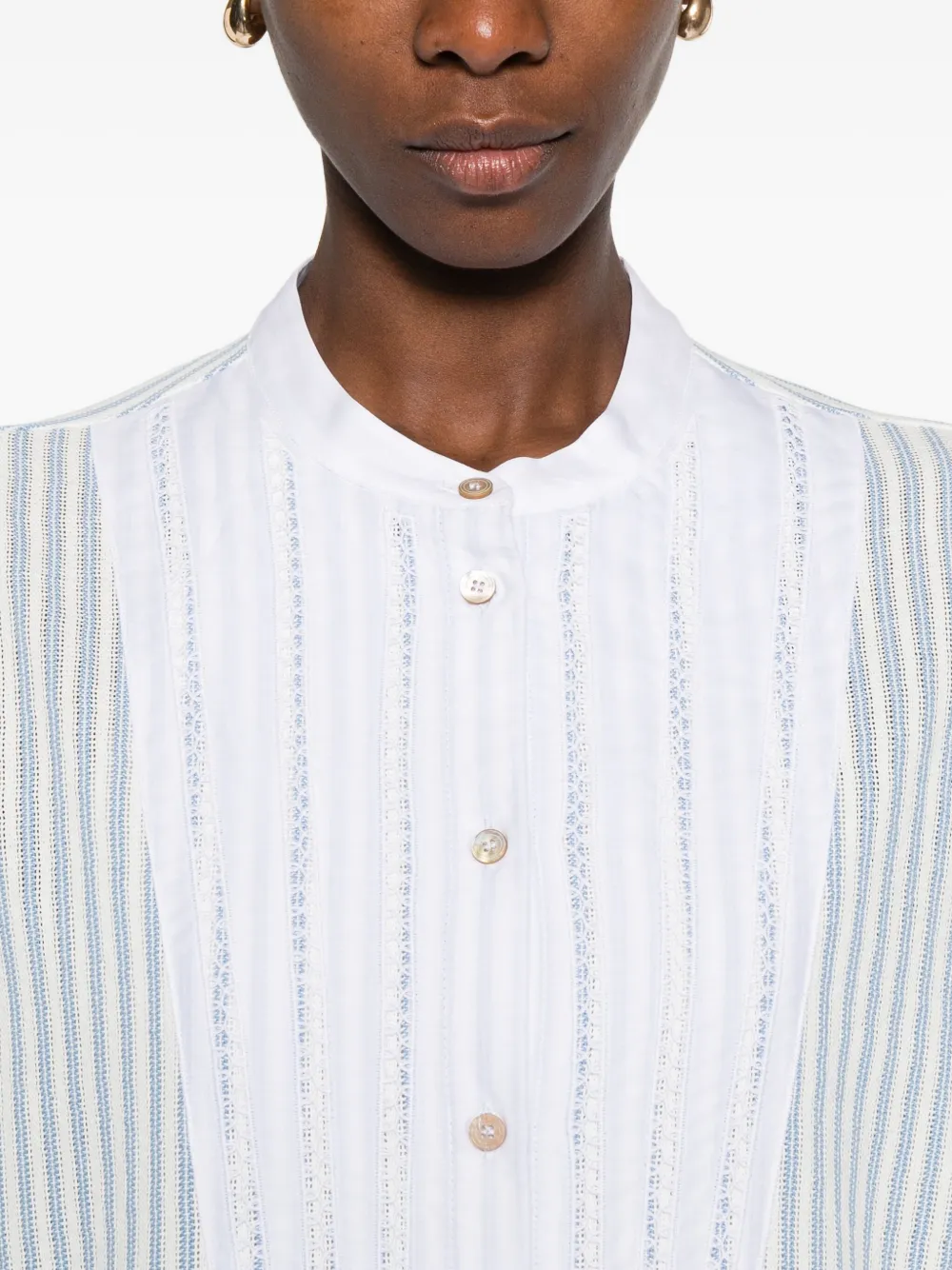 Forte Gestreept blouse Blauw