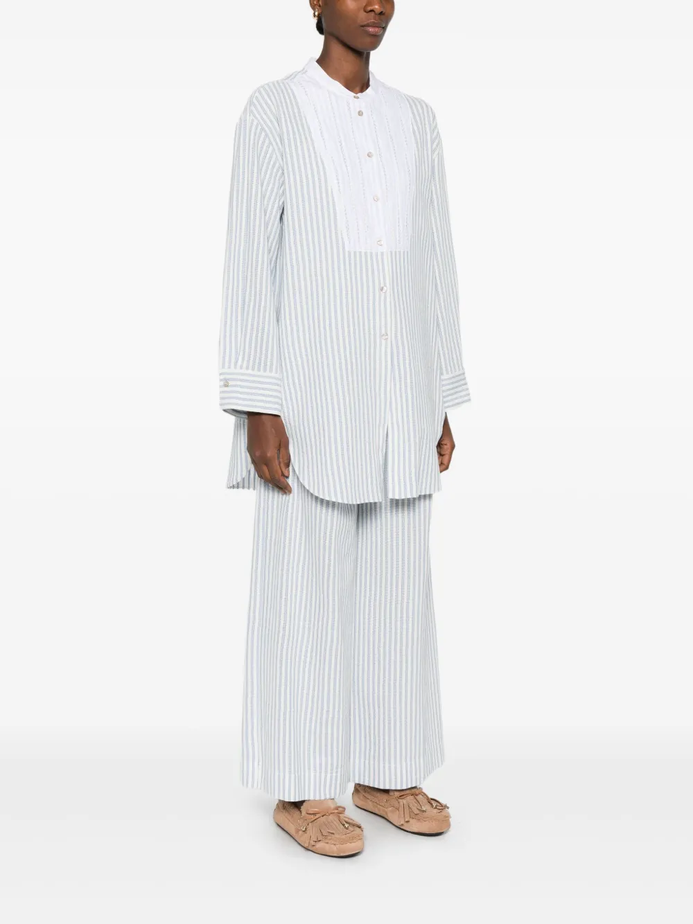  Forte Forte Striped Button Shirt - Blue 