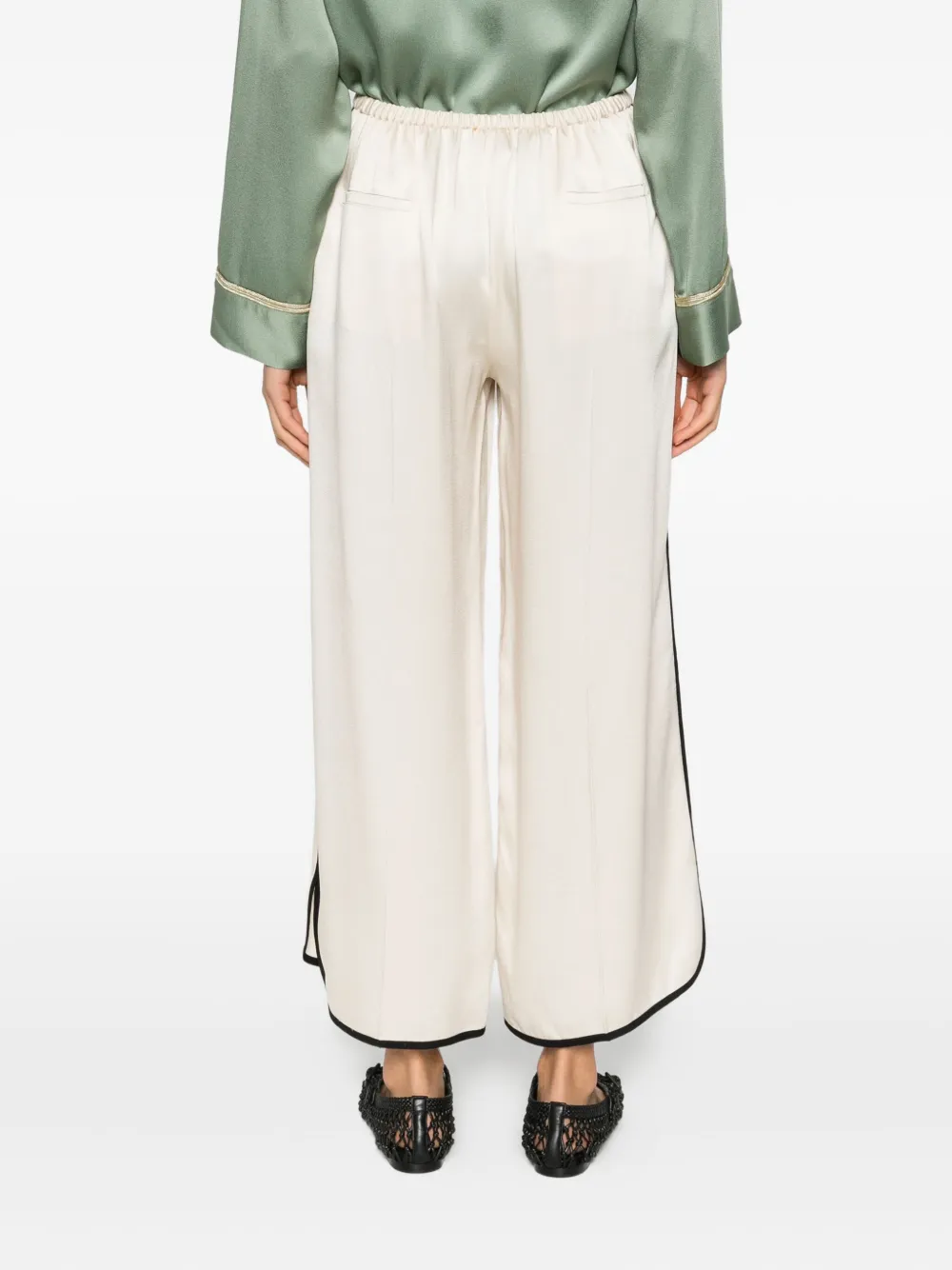 Forte Broek met contrasterende afwerking Beige
